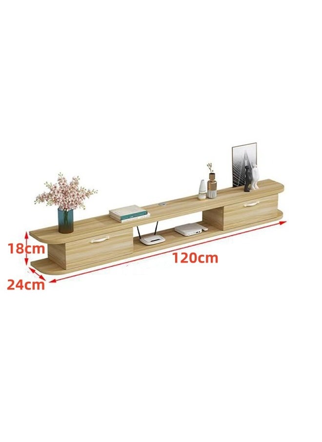 JCB CHIC Floating Modern Tv Table Multifunctional Tv Desk Stand With 4 Storage Shelves Drawers For Office, Home, Entrainment Living Room Gaming Media Room 120 x 24 x 18 cm  - Image 2