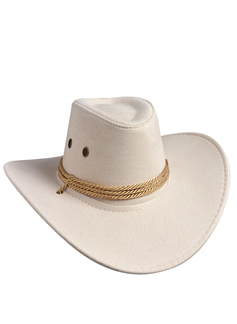 SYOSI 2 Pack Cowboy Hats Western Hat Plain Hat with Adjustable Drawstring for Wedding Stage Performance Country  - Image 1