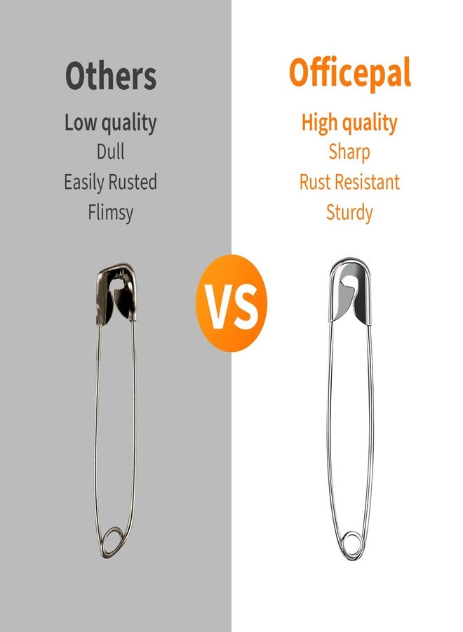 Officepal 4-Size Pack of Safety Pins- Top 250-Count Durable, Rust-Resistant Nickel Plated Steel Set- Best Sewing Accessories Kit for Baby Clothing, Crafts & Arts - Image 4