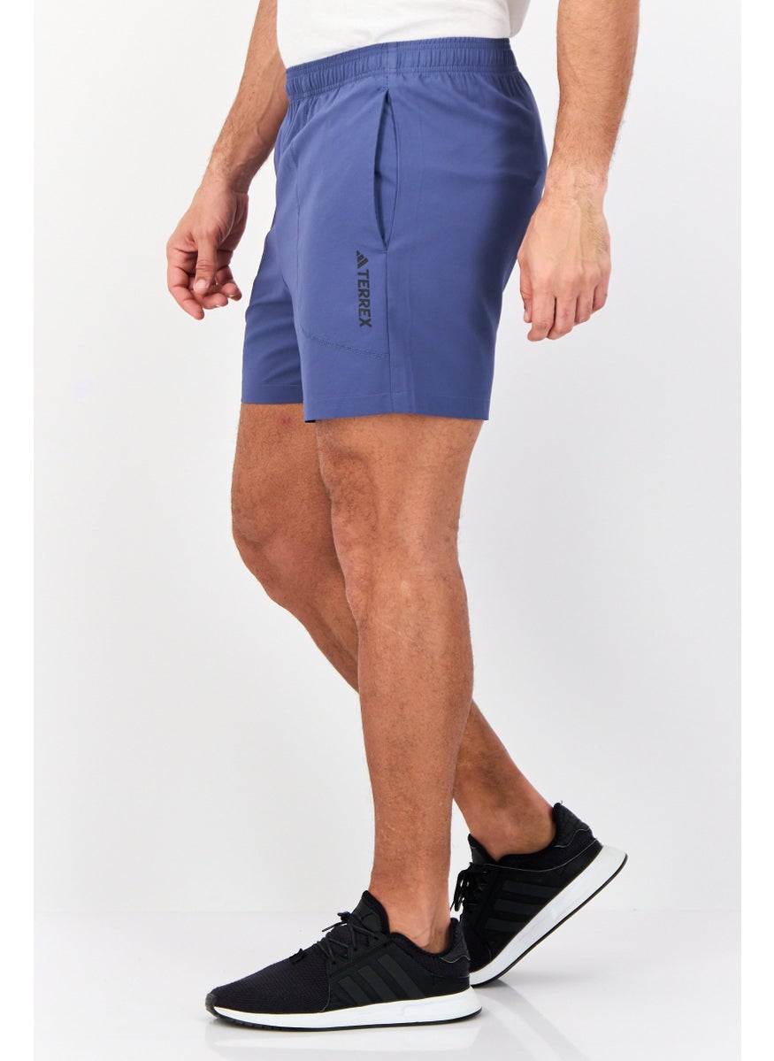 Adidas Men Sportswear Fit Hiking Shorts, Slate Blue  - Image 4