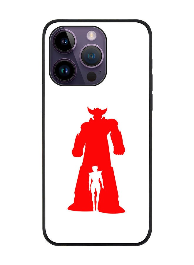 Stylizedd Rugged Black edge case for Apple iPhone 14 Pro Slim fit Soft Case Flexible Rubber Edges Anti Drop TPU Gel Thin Cover - Grendizer (White) - Image 1