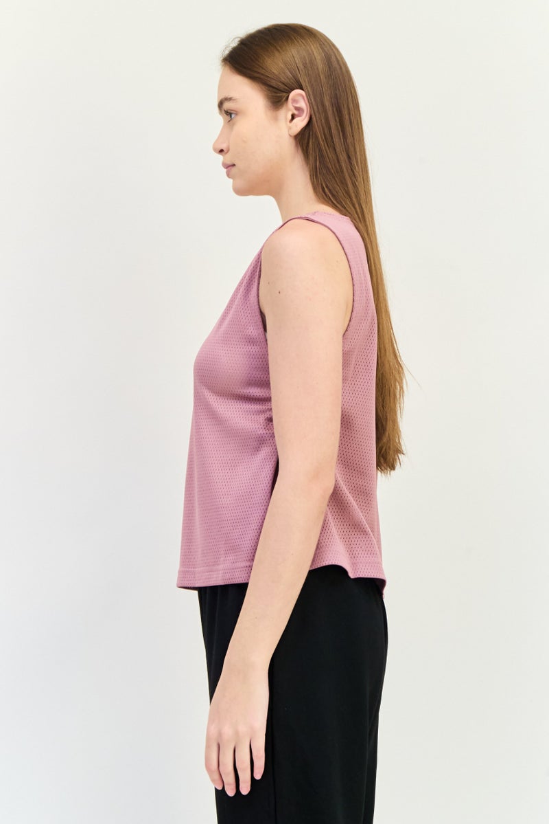 Adidas Women Sportswear Fit Sleeveless Training Tank Top, Mauve  - Image 2
