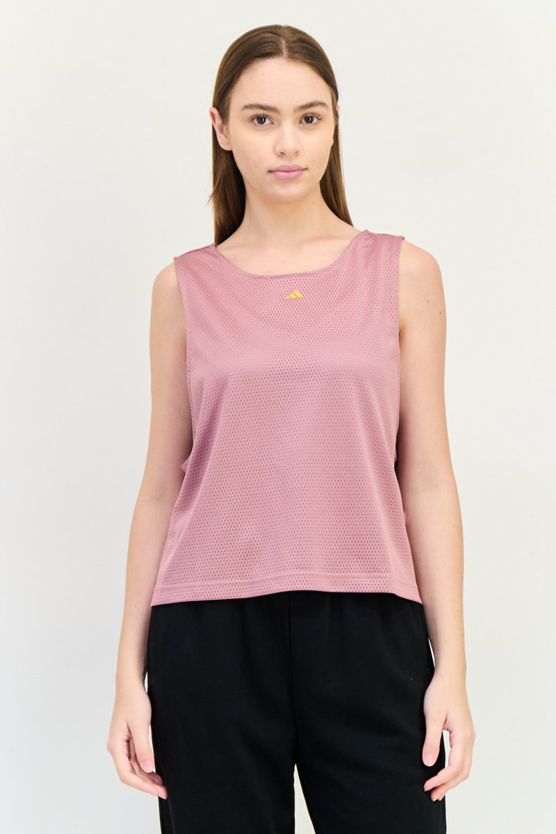 Adidas Women Sportswear Fit Sleeveless Training Tank Top, Mauve  - Image 1
