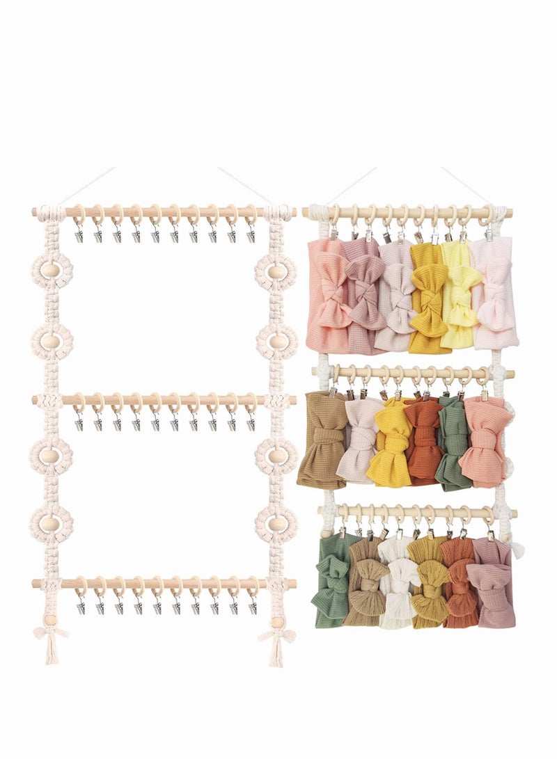 MIXDE Headband Holder Hair Bows Organizer for GirlsBaby Headbands Hair Accessories Organizer Storage Headband Wall Hanging Decor for Nursery Toddler Girls Room - Image 1
