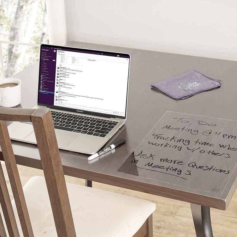 LIVECOOL ملصق حائط لوح أبيض شفاف ذاتي اللصق - ملصق قابل للإزالة للكتابة الجافة للمنزل والمكتب والسكن الجامعي لوح كتابة زجاجي (20 × 48 بوصة) - Image 2