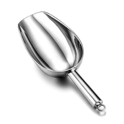 TeamFar Stainless Steel Ice Scoop, Small Metal Food Candy Scoop for Kitchen Bar Party Wedding - 6 Ounces - Image 1