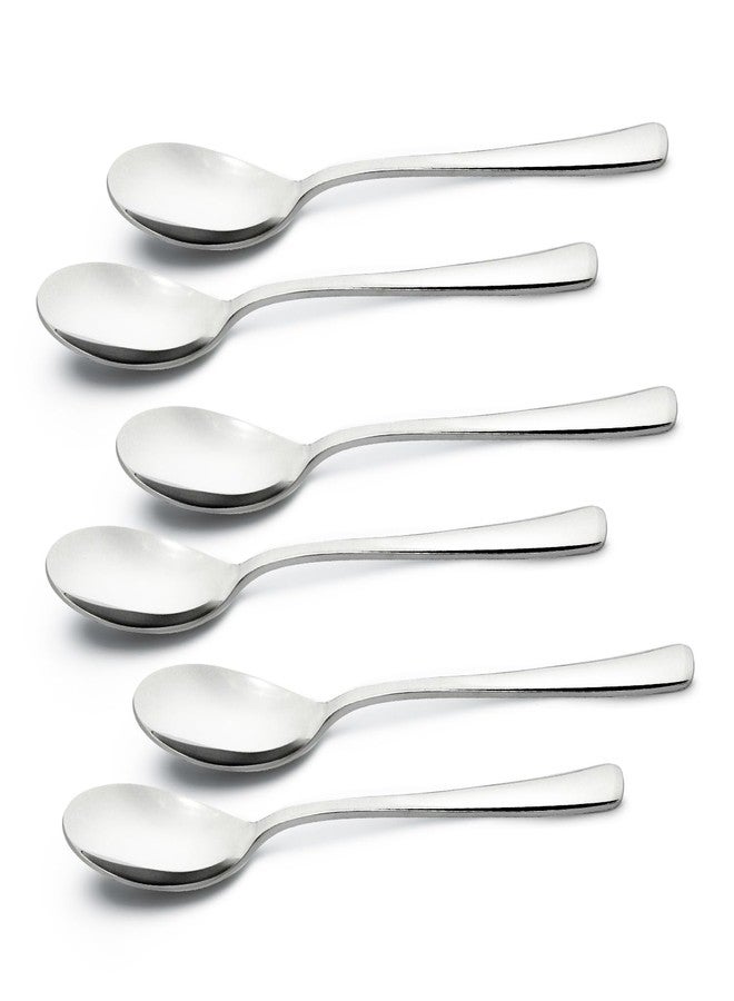 Bergner BE Essentials Lucia Stainless Steel 6 Pcs Dinner Spoon Set, 17.8cm Long Spoon, Modern Ergonomically Designed, Premium Spoons for Home and Kitchen, Easy to Clean, 3mm Thickness - Silver - Image 1