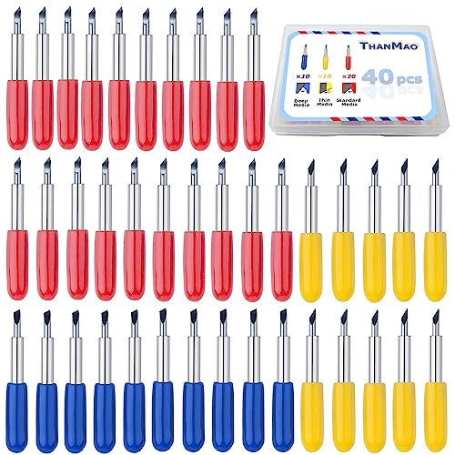 THANMAO 40 Pcs Replacement Blades Compatible with Explore Air 2/Air 3 /Maker/Maker 3/4 Cutting Machines - includ 10PCS Fine-Point Blades, 20PCS Standard Blaeds and 10PCS Deep Cutting Blades - Image 1