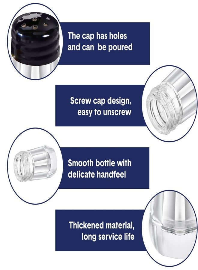 Zopeal 100 Set Mini Salt and Pepper Shakers Bulk 0. 5 oz Black Glass Small Salt Shakers with Stainless Lids Tiny Spice Containers Clear Individual Seasonings for Kitchen Wedding Travel Camp Picnic - Image 3