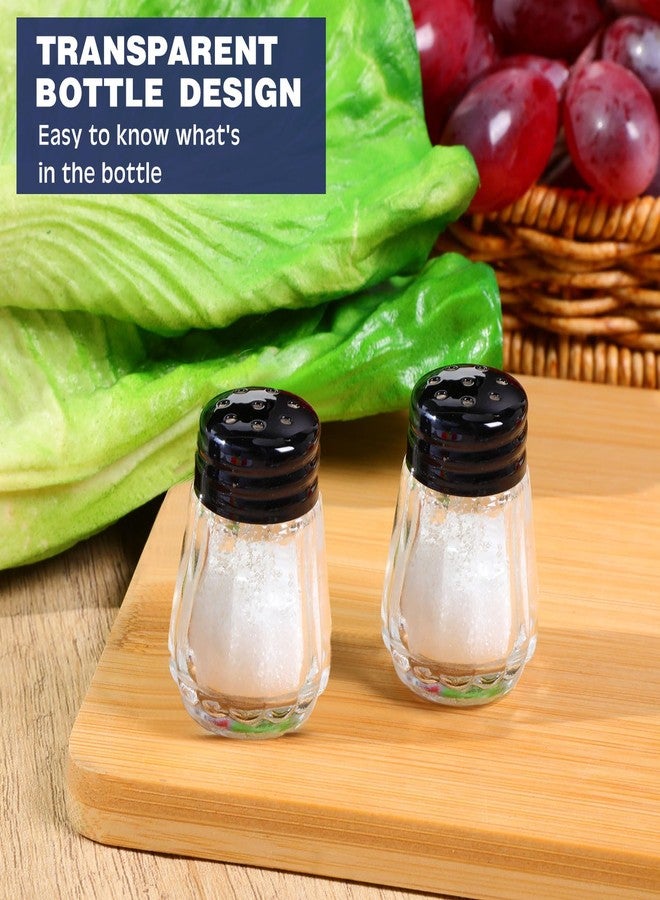 Zopeal 100 Set Mini Salt and Pepper Shakers Bulk 0. 5 oz Black Glass Small Salt Shakers with Stainless Lids Tiny Spice Containers Clear Individual Seasonings for Kitchen Wedding Travel Camp Picnic - Image 5