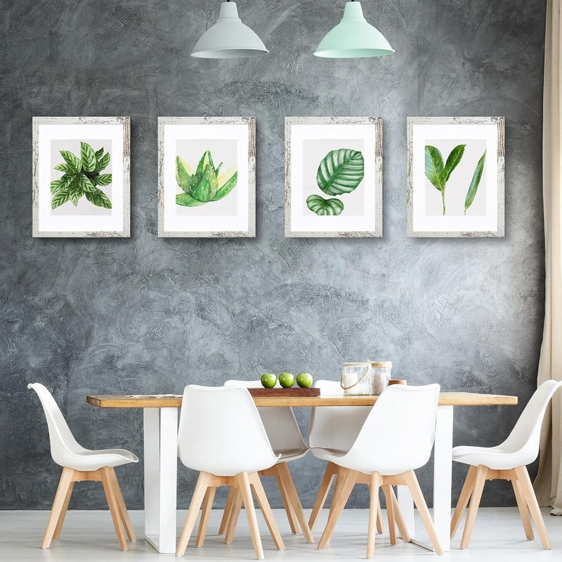SESEAT إطار صور SESEAT مقاس 11x14، لعرض صور 8x10 مع حشوة أو صور 11x14 بدون حشوة، تركيب على الحائط، أبيض عتيق، 6 قطع - Image 3