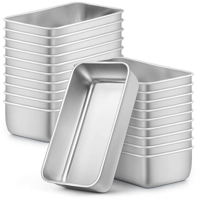 LIANYU 20 Pack Loaf Pans for Baking Bread, 9x5 Inch Bread Baking Pans, Stainless Steel Loaf Tin for Meatloaf, Banana Sourdough, Dishwasher Safe