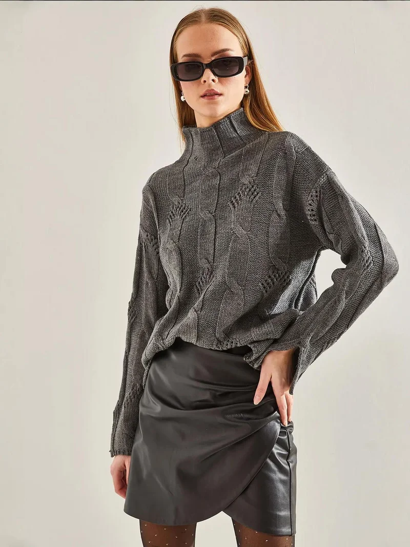 بيانكو لوتشي كنزة صوف محبوكة بنصف ياقة عالية من لوتشي