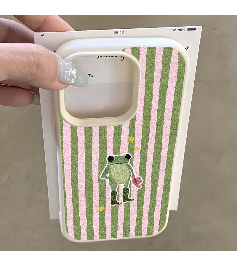 Mixed Color 1 Faux Leather Frog UV Printed Pattern Large Hole Anti Drop Anti Scratch Shatter Resistant Phone Case For iPhone X - Image 2