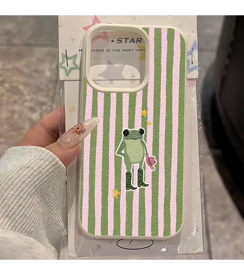 Mixed Color 1 Faux Leather Frog UV Printed Pattern Large Hole Anti Drop Anti Scratch Shatter Resistant Phone Case For iPhone X - Image 3