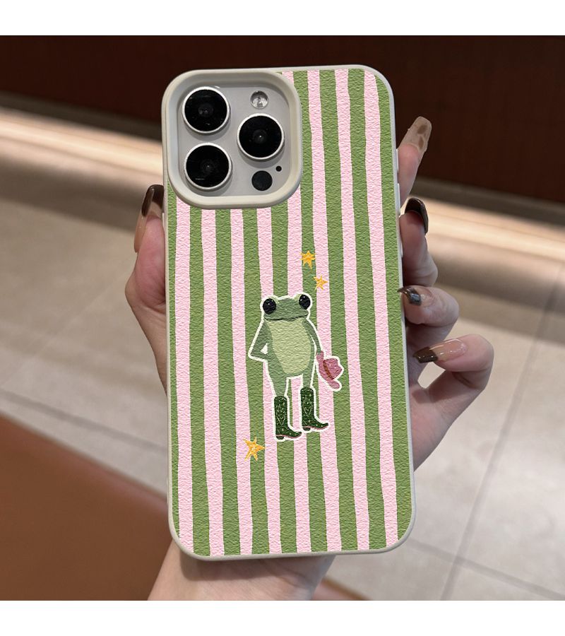 Mixed Color 1 Faux Leather Frog UV Printed Pattern Large Hole Anti Drop Anti Scratch Shatter Resistant Phone Case For iPhone X - Image 4