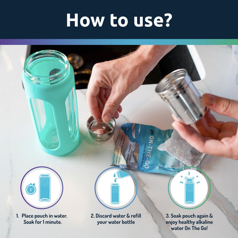 Invigorated Water pH ON-The-GO Alkaline Water Filter Pouch- Portable Alkaline Water Filtration System for Your Bottle, Pitcher, Jug, Container - High pH Water - Long-Life 105 Gallon/400 Litre (1-Pack) - Image 5