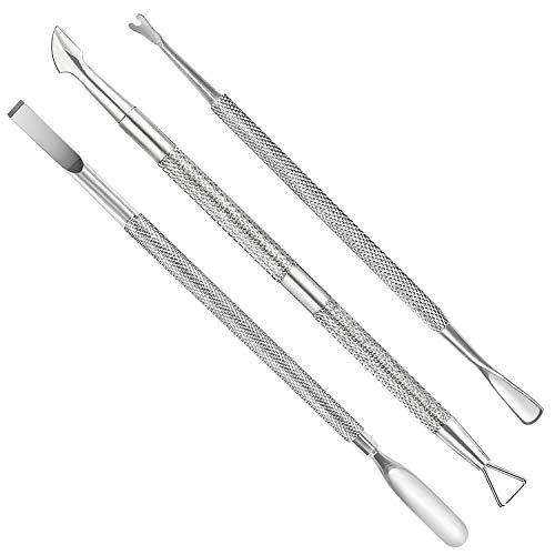 Blueorchids Cuticle Pusher and Cutter Nail Polish Remover Stainless Steel Manicure Tool Set Gel Nail Polish Peeler and Scraper Nail Care Stick Pedicure Kit for Fingernail and Toenail - Image 2