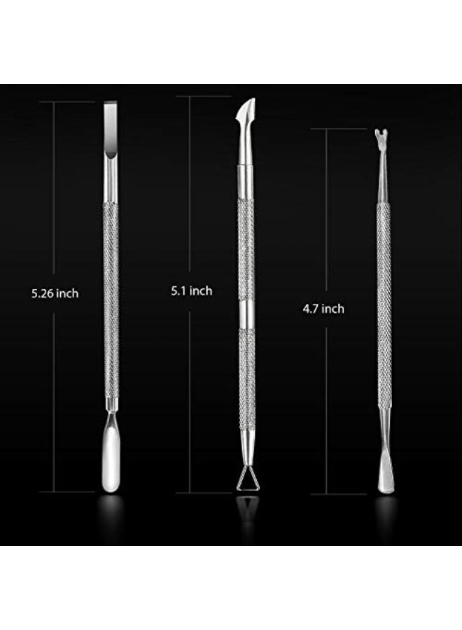 Blueorchids Cuticle Pusher and Cutter Nail Polish Remover Stainless Steel Manicure Tool Set Gel Nail Polish Peeler and Scraper Nail Care Stick Pedicure Kit for Fingernail and Toenail - Image 4