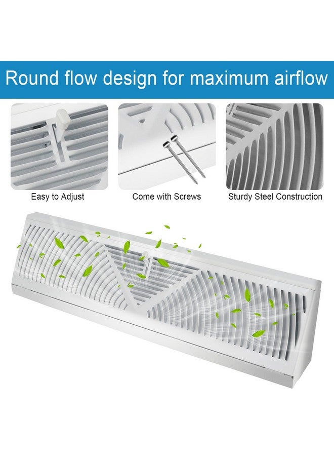 Swess 4 Pcs 18 Inch Baseboard Register White(Duct Opening Size), Baseboard Air Diffuser for Home Floor Wall Baseboard Vent Covers