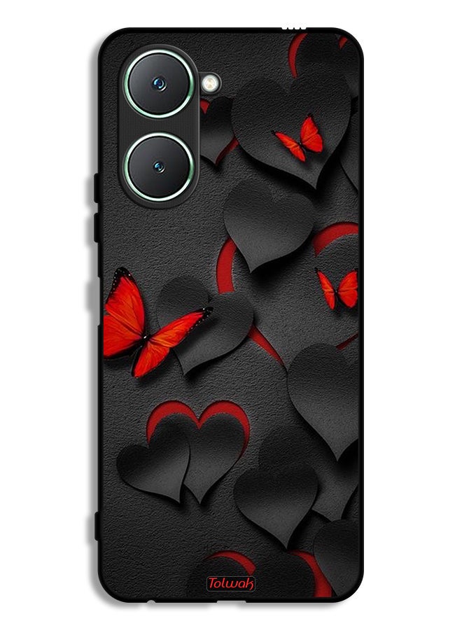 Tolwak Vivo Y18i 4G Protective Case Cover Hearts And Butterflies Pattern - Image 1