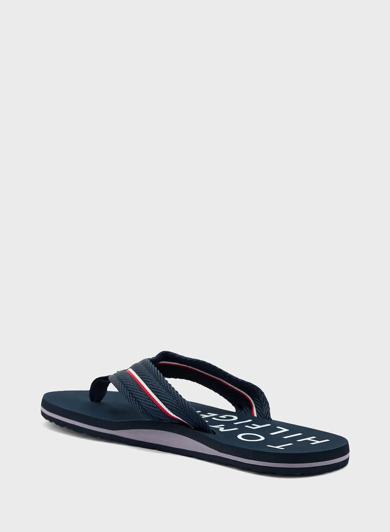 TOMMY HILFIGER Monogram Detail Beach Flip Flops