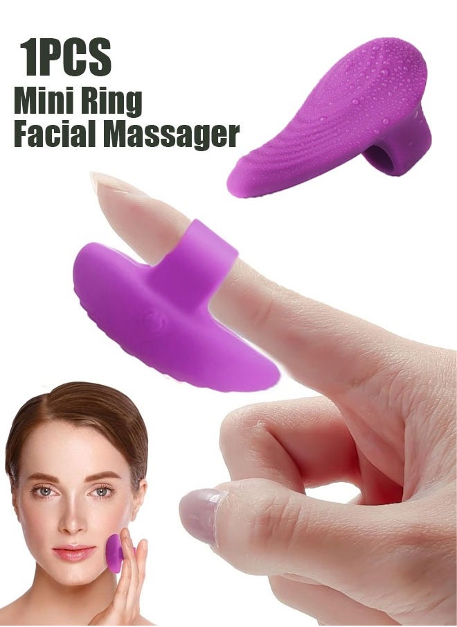 ZVEV Pocket Mini Ring Facial and Eye Massage Ball USB Rechargeable Fingertip Massager Purple Face Massager Facial Muscle Tightening Anti Aging Relief Eyes Dark Circles Eye Puffiness Fatigue（Purple）  - Image 1