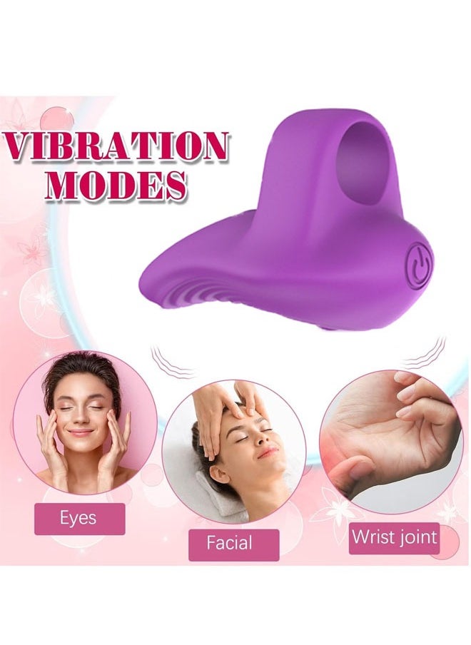 ZVEV Pocket Mini Ring Facial and Eye Massage Ball USB Rechargeable Fingertip Massager Purple Face Massager Facial Muscle Tightening Anti Aging Relief Eyes Dark Circles Eye Puffiness Fatigue（Purple）  - Image 2