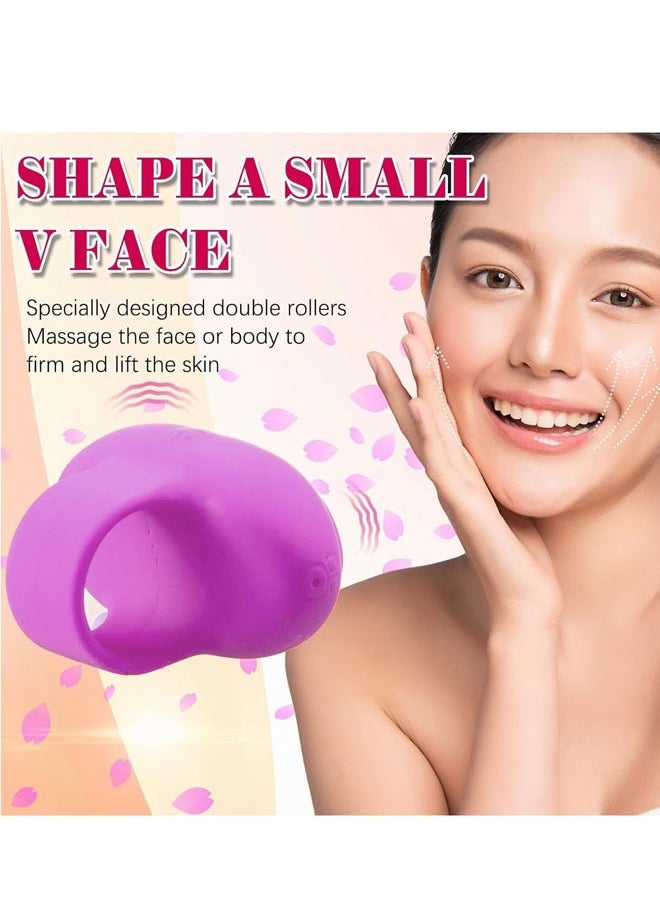 ZVEV Pocket Mini Ring Facial and Eye Massage Ball USB Rechargeable Fingertip Massager Purple Face Massager Facial Muscle Tightening Anti Aging Relief Eyes Dark Circles Eye Puffiness Fatigue（Purple）  - Image 5