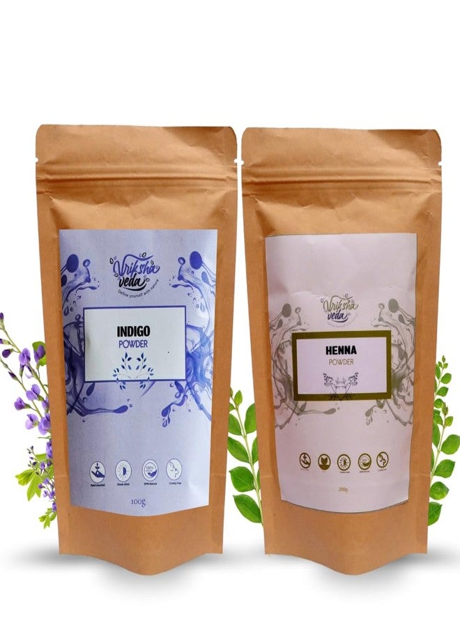 Vriksha Veda Henna & Indigo Powder I 100% Natural Hair Colour for Black Hair I No added preservatives and Additives I100 gms each - Image 2