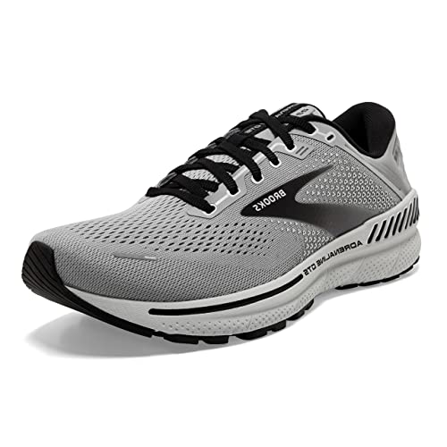 Brooks Men's Adrenaline GTS 22 Supportive Running Shoe - Alloy/Grey/Black - 7 Medium - Image 1
