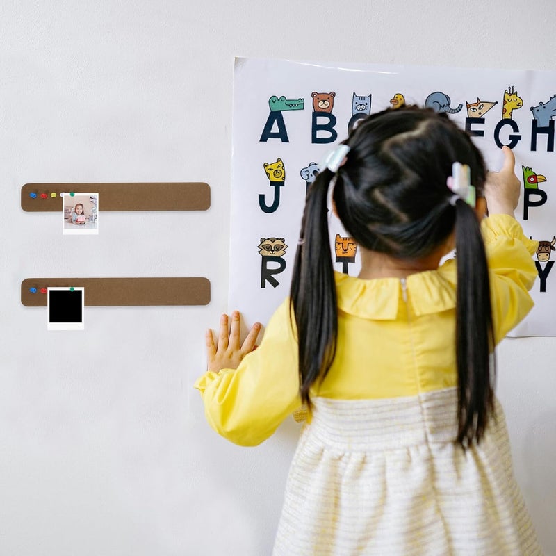 Self Adhesive Felt Pin Board Bar Strips 5pcs 5x33x1.2cm Brown Memo Announcement Bulletin Strips for Office Home Classroom Wall Display - Image 4