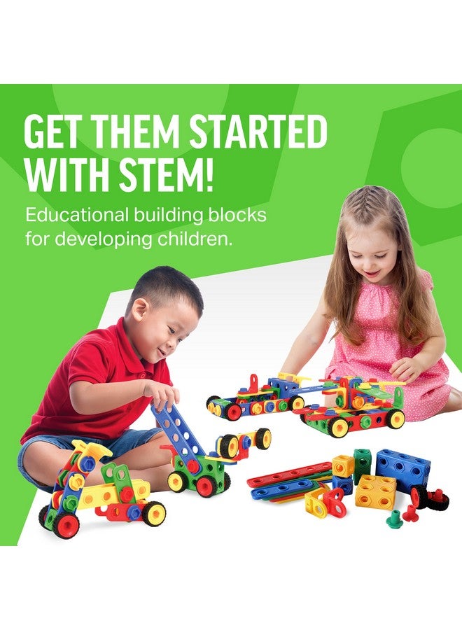 Brickyard Building Blocks Stem Toys Educational Building Toys For Kids Ages 4 8 With 101 Pieces Tools Design Guide And Toy Storage Box Gift For Boys & Girls - Image 2