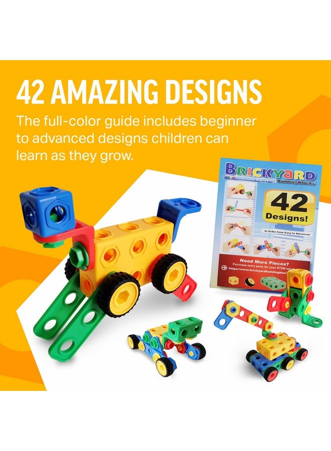 Brickyard Building Blocks Stem Toys Educational Building Toys For Kids Ages 4 8 With 101 Pieces Tools Design Guide And Toy Storage Box Gift For Boys & Girls - Image 5