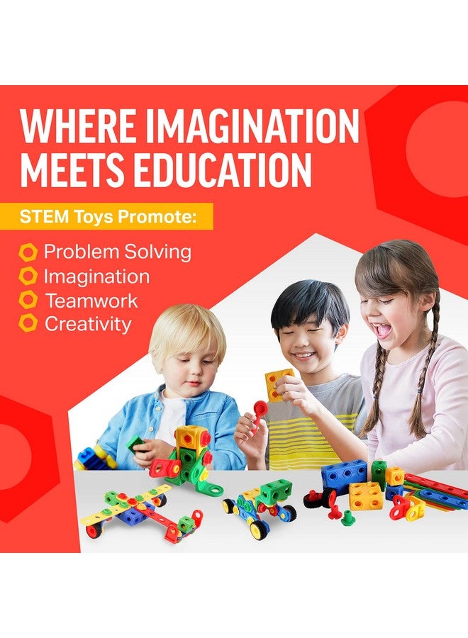 Brickyard Building Blocks Stem Toys Educational Building Toys For Kids Ages 4 8 With 101 Pieces Tools Design Guide And Toy Storage Box Gift For Boys & Girls - Image 3