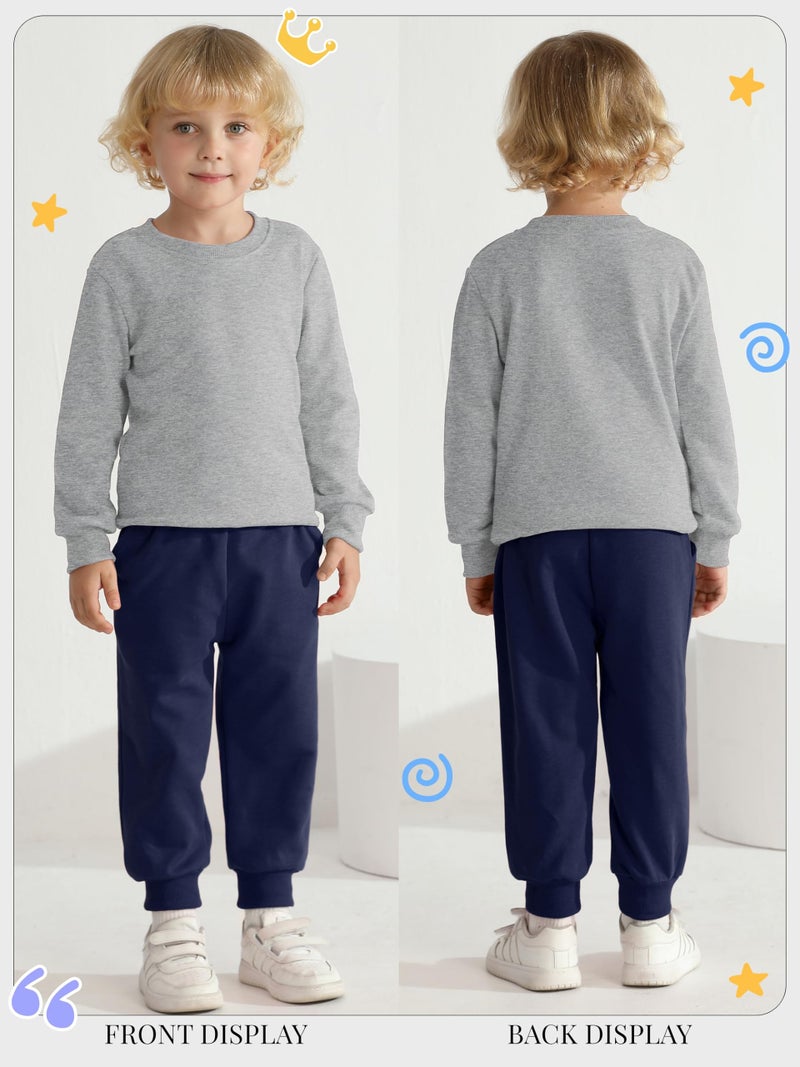 HXP 4 Pack Toddler Boys Sweatpants Pure Cotton Toddler Sweatpants Boys Kids Joggers Pants with Pocket Drawstring - Image 4