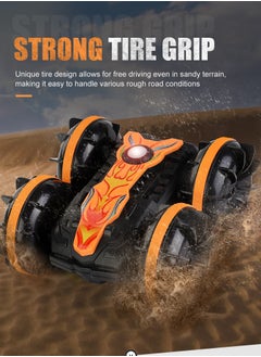 Generic Amphibious 360° Rotating Remote Control Car, Double Sided 4WD RC Stunt Vehicle, Off-Road Electric Race Toy, for Sand, Rock, Steps and Water, Rechargeable Stunt Car for Kids Ages 6+  - Image 4