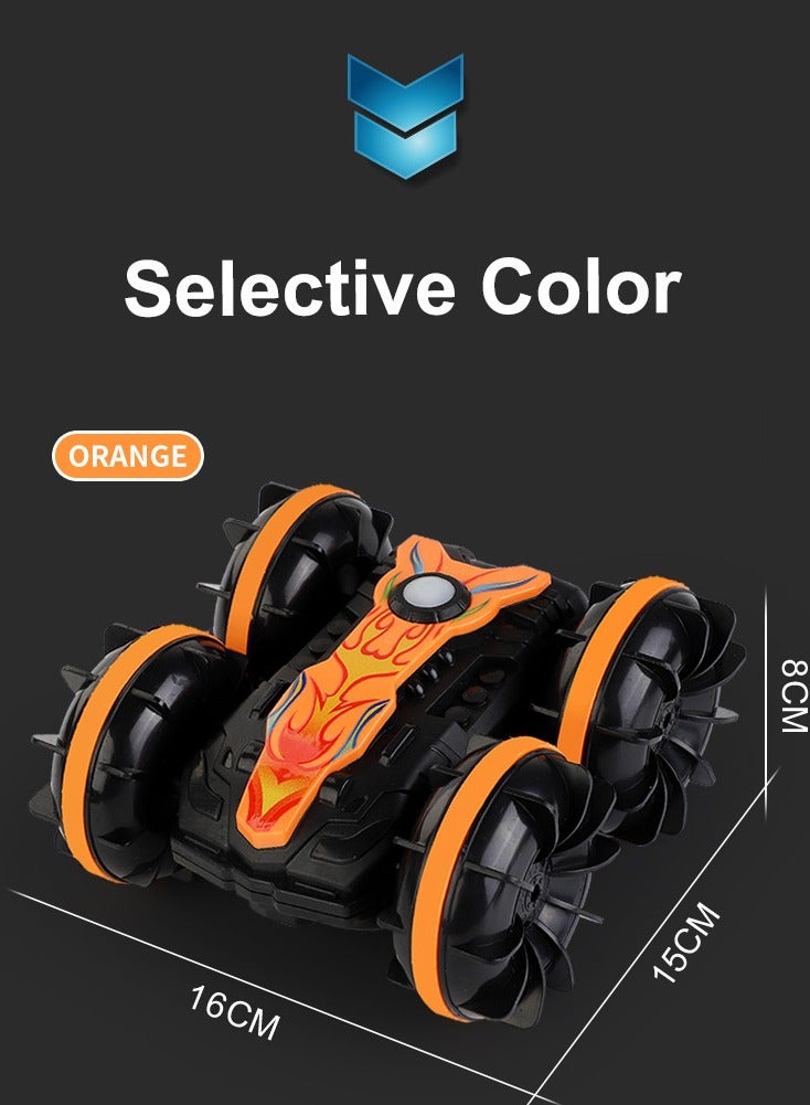 Amphibious 360° Rotating Remote Control Car, Double Sided 4WD RC Stunt Vehicle, Off-Road Electric Race Toy, for Sand, Rock, Steps and Water, Rechargeable Stunt Car for Kids Ages 6+