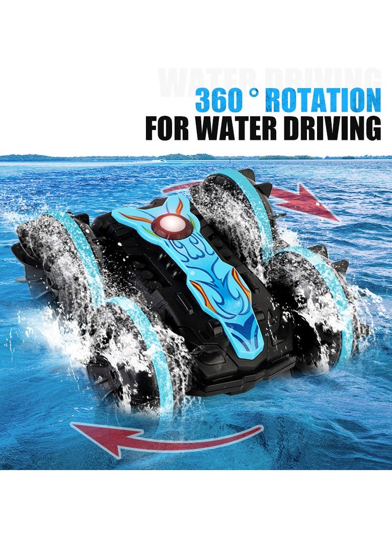 Amphibious 360° Rotating Remote Control Car, Double Sided 4WD RC Stunt Vehicle, Off-Road Electric Race Toy, for Sand, Rock, Steps and Water, Rechargeable Stunt Car for Kids Ages 6+  - Image 2