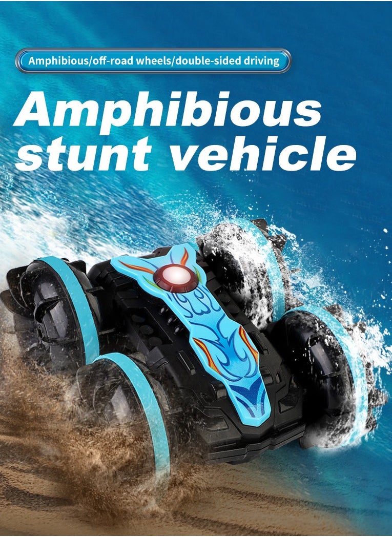 Amphibious 360° Rotating Remote Control Car, Double Sided 4WD RC Stunt Vehicle, Off-Road Electric Race Toy, for Sand, Rock, Steps and Water, Rechargeable Stunt Car for Kids Ages 6+  - Image 1