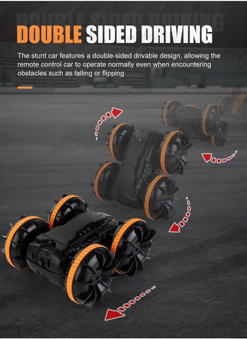 Amphibious 360° Rotating Remote Control Car, Double Sided 4WD RC Stunt Vehicle, Off-Road Electric Race Toy, for Sand, Rock, Steps and Water, Rechargeable Stunt Car for Kids Ages 6+  - Image 3