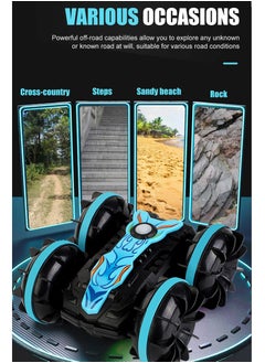 Generic Amphibious 360° Rotating Remote Control Car, Double Sided 4WD RC Stunt Vehicle, Off-Road Electric Race Toy, for Sand, Rock, Steps and Water, Rechargeable Stunt Car for Kids Ages 6+  - Image 5