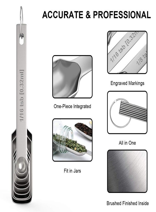 Wildone Measuring Cups & Spoons Set of 21 - Includes 7 Stainless Steel Nesting Cups, 8 Measuring Spoons, 1 Leveler & 5 Mini Measuring Spoons, Ideal for Dry and Liquid Ingredients - Image 3