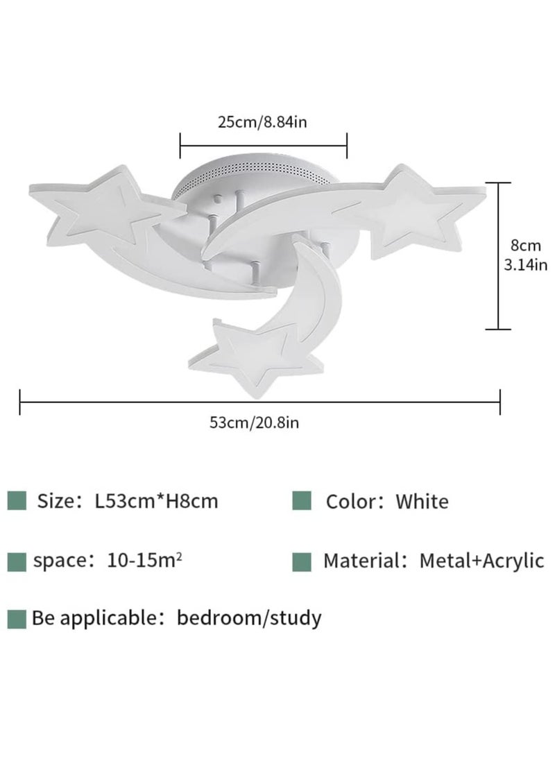 مصباح سقف LED حديث ، مصباح سقف مثبت على شكل نجمة بثلاثة رؤوس 45 وات ، جهاز تحكم عن بعد قابل للتعتيم بالقرب من تركيبات إضاءة السقف لغرفة النوم وغرفة الطعام المدخل 3 ألوان 3000K-6500K - Image 3