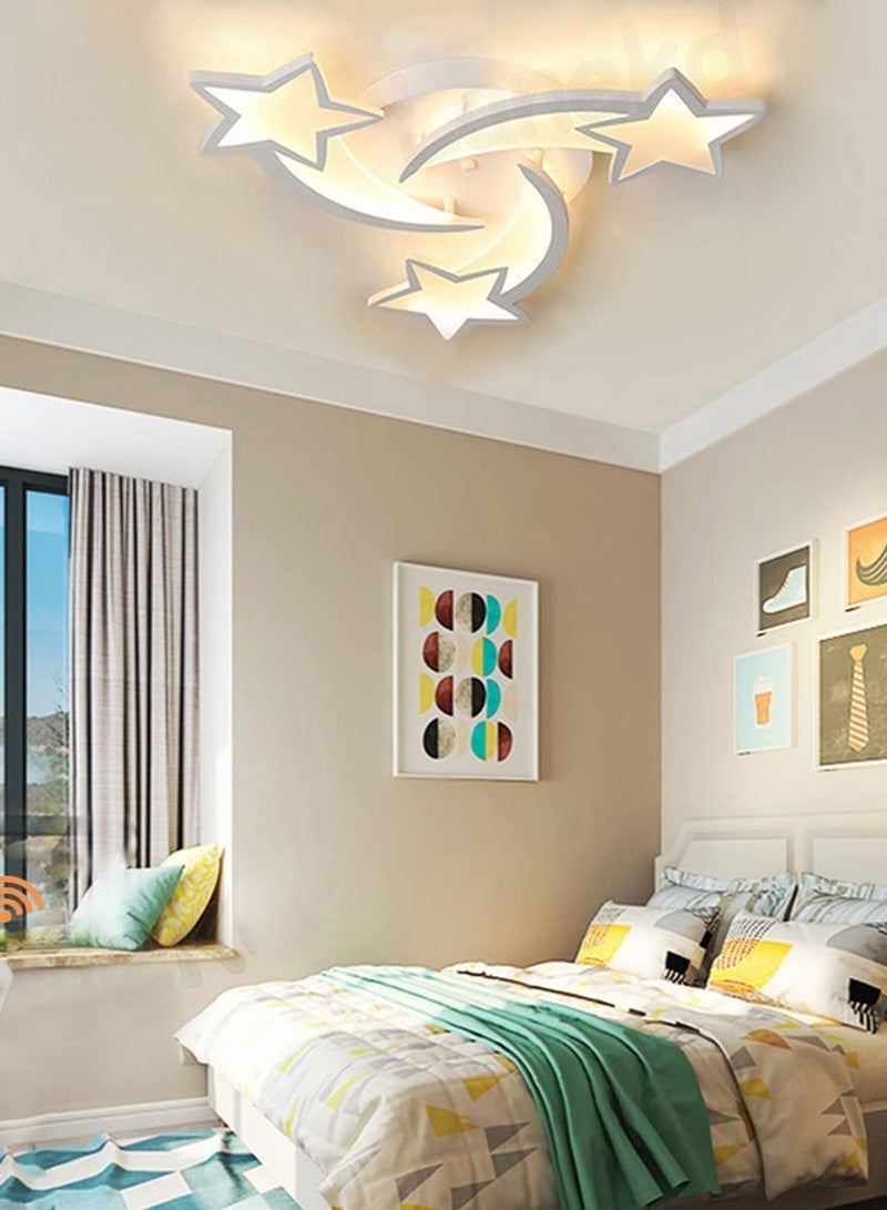 مصباح سقف LED حديث ، مصباح سقف مثبت على شكل نجمة بثلاثة رؤوس 45 وات ، جهاز تحكم عن بعد قابل للتعتيم بالقرب من تركيبات إضاءة السقف لغرفة النوم وغرفة الطعام المدخل 3 ألوان 3000K-6500K - Image 1