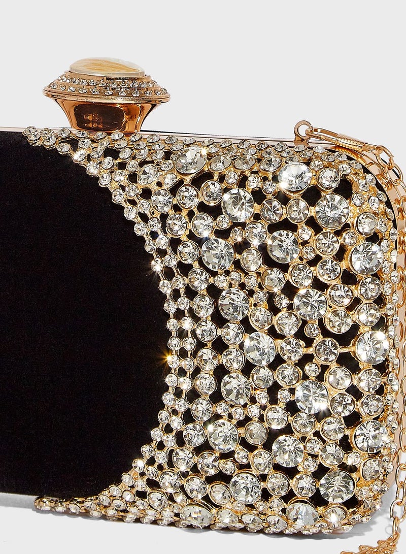 Khizana Pearl Detail Box Clutch Bag - Image 4