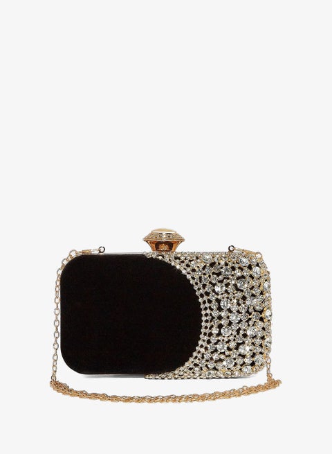 Pearl Detail Box Clutch Bag