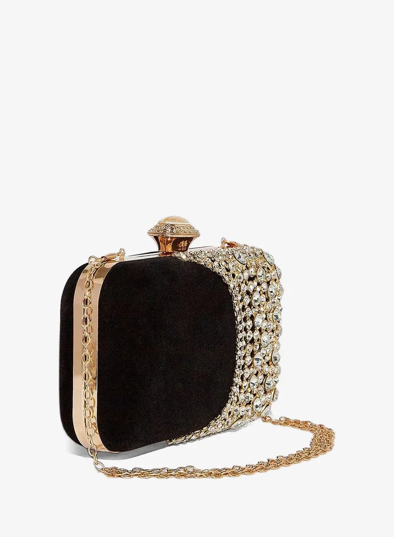 Khizana Pearl Detail Box Clutch Bag