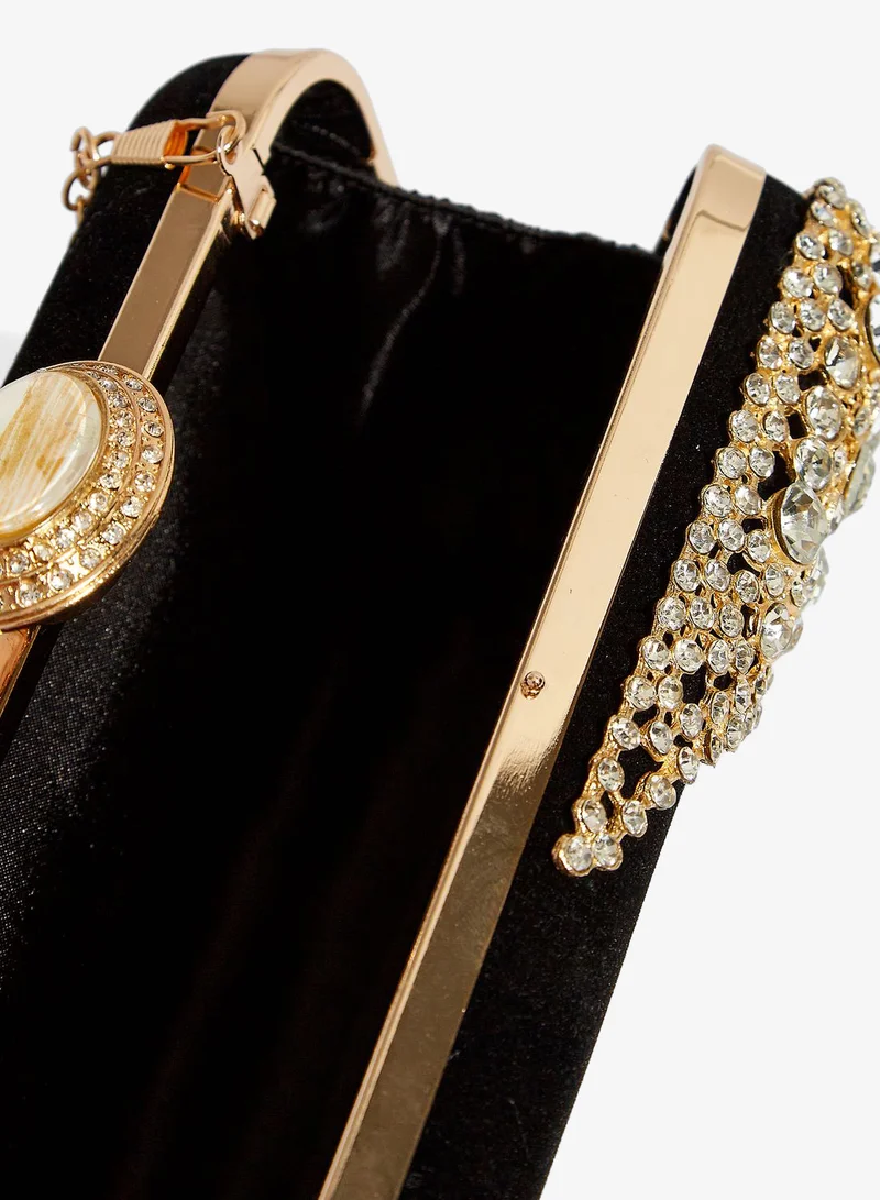 Khizana Pearl Detail Box Clutch Bag