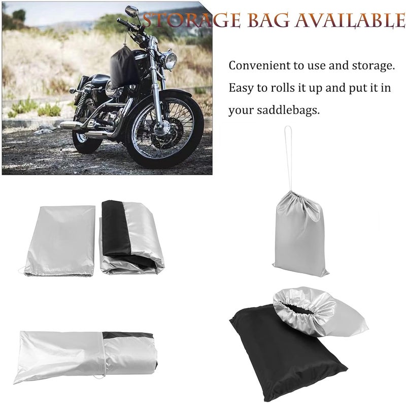 BAIONE COPART Waterproof Motorcycle Dust Cover with Lock Holes for Indian Chief, Chieftain Roadmaster, Dark Horse - 116 Inches XX Large - Image 4